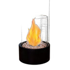 11" Black And Clear Metal And Glass BioEthanol Portable Tabletop Firepit
