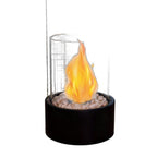 11" Black And Clear Metal And Glass BioEthanol Portable Tabletop Firepit