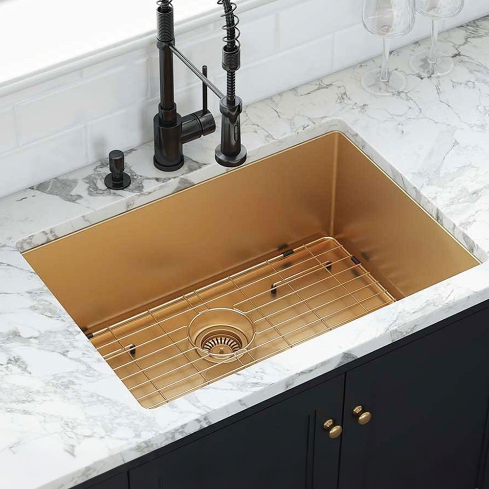 10" X 27" Gold Stainless Steel Undermount Kitchen Sink