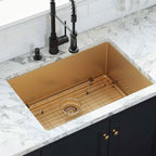 10" X 27" Gold Stainless Steel Undermount Kitchen Sink