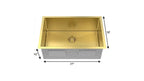 10" X 27" Gold Stainless Steel Undermount Kitchen Sink