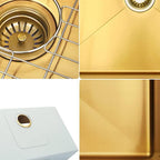 10" X 33" Gold Stainless Steel Undermount Kitchen Sink