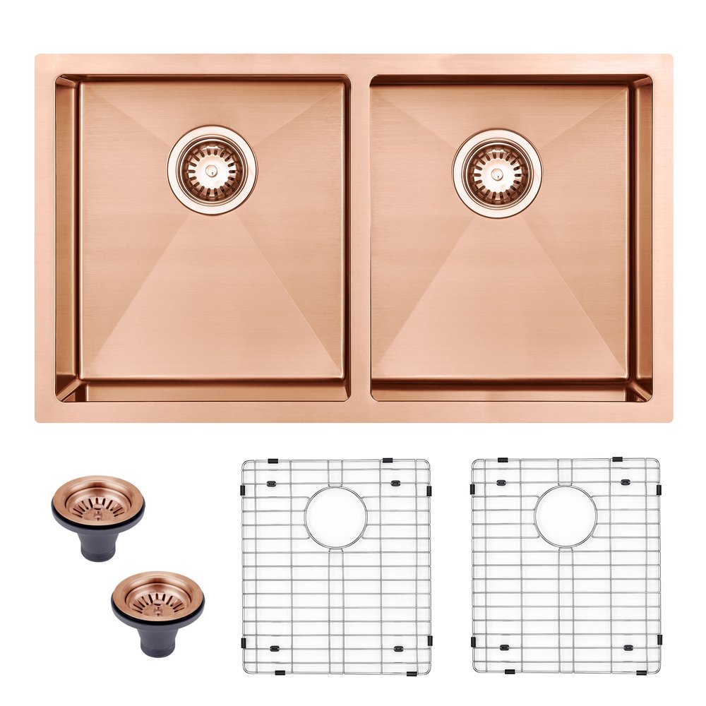 10" X 33" Gold Stainless Steel Undermount With Sink