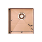 10" X 33" Gold Stainless Steel Undermount With Sink