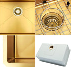 9" X 30" Gold Stainless Steel Undermount Kitchen Sink