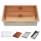 9" X 30" Gold Stainless Steel Undermount Kitchen Sink