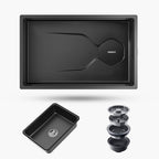 9" X 30" Black Stainless Steel Undermount Kitchen Sink