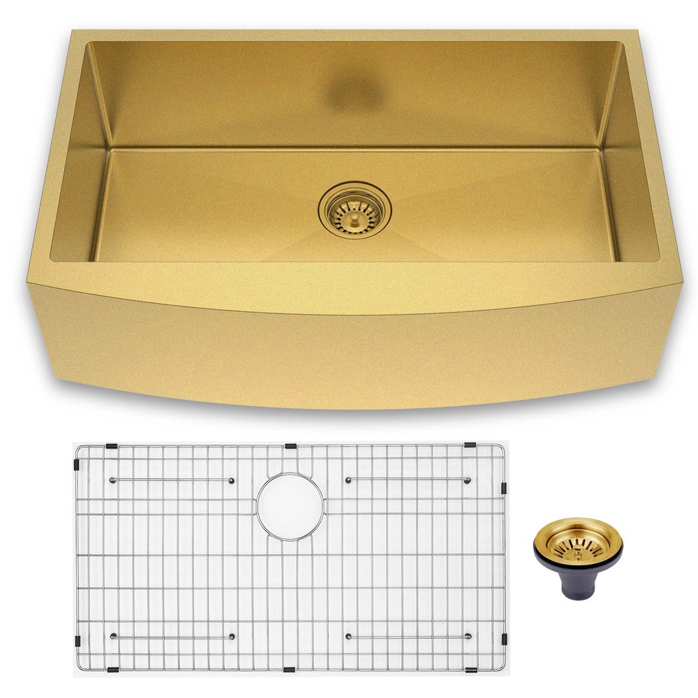 10" X 33" Gold Stainless Steel Undermount Kitchen Sink