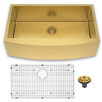 10" X 33" Gold Stainless Steel Undermount Kitchen Sink