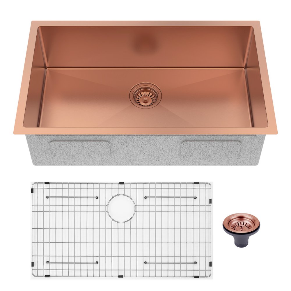 10" X 30" Gold Stainless Steel Undermount Kitchen Sink