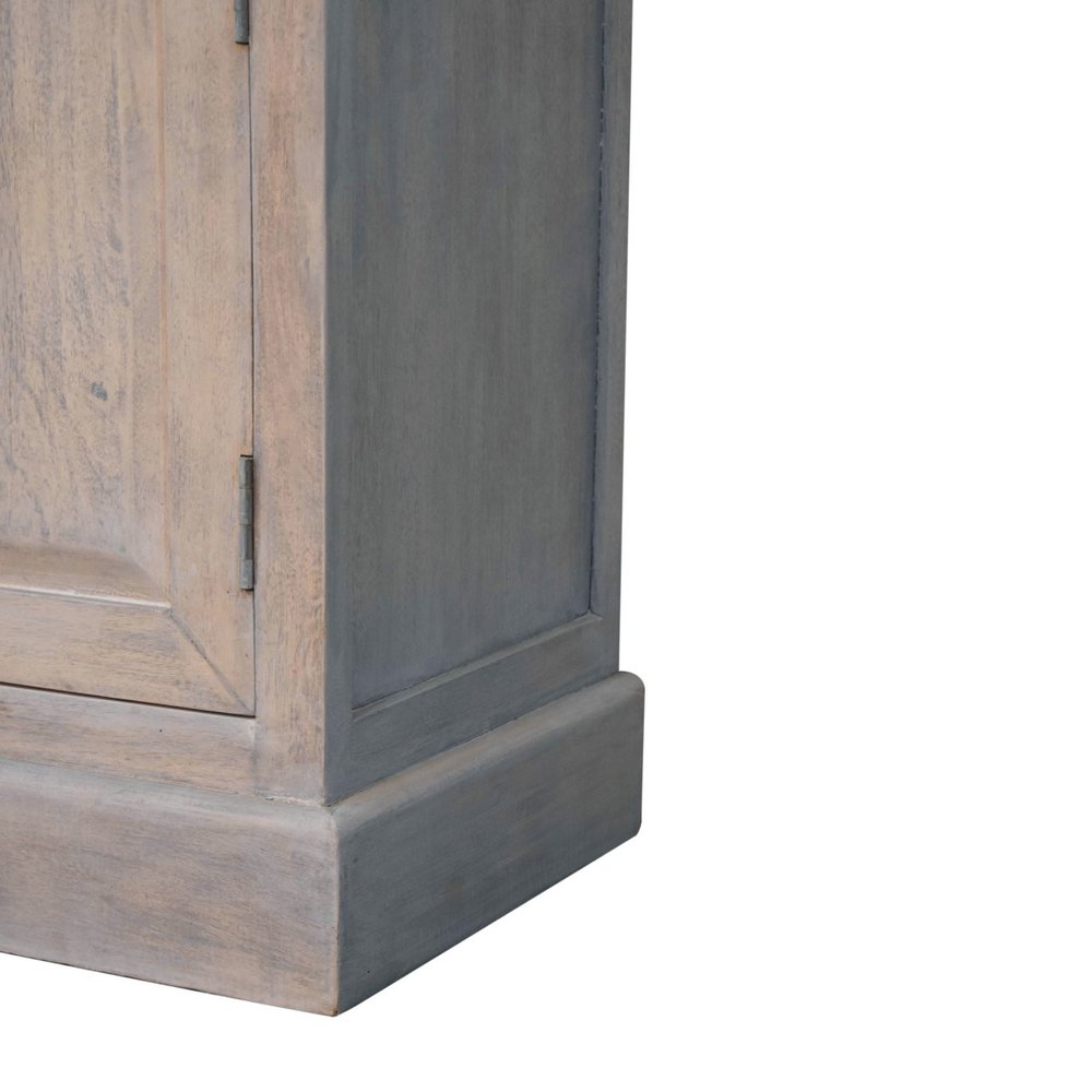 59" Brown Distressed Solid Wood Three Drawer Buffet Table With Two Doors