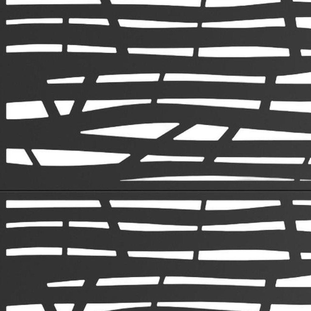 72" Black Argyle Steel Three Panel Outdoor Privacy Screen