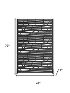 72" Black Argyle Steel Three Panel Outdoor Privacy Screen