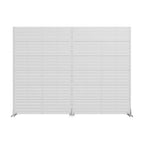 72" White Argyle Steel Six Panel Outdoor Privacy Screen
