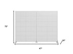 72" White Argyle Steel Six Panel Outdoor Privacy Screen