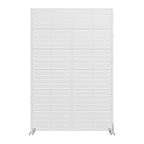 72" White Argyle Steel Six Panel Outdoor Privacy Screen