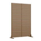 72" Brown Argyle Steel Six Panel Outdoor Privacy Screen