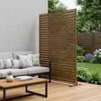 72" Brown Argyle Steel Six Panel Outdoor Privacy Screen