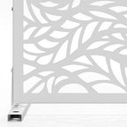 72" White Argyle Steel Three Panel Outdoor Privacy Screen