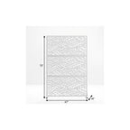 72" White Argyle Steel Three Panel Outdoor Privacy Screen