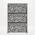 72" Black Argyle Steel Three Panel Outdoor Privacy Screen