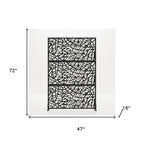 72" Black Argyle Steel Three Panel Outdoor Privacy Screen