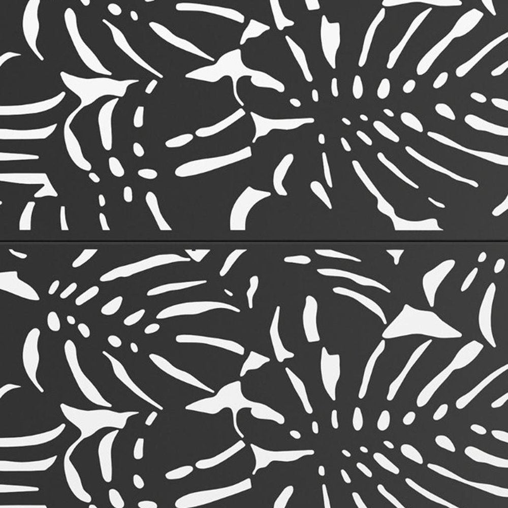 72" Black Argyle Steel Three Panel Outdoor Privacy Screen