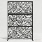 72" Black Argyle Steel Three Panel Outdoor Privacy Screen