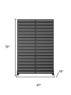 72" Black Argyle Steel Three Panel Outdoor Privacy Screen