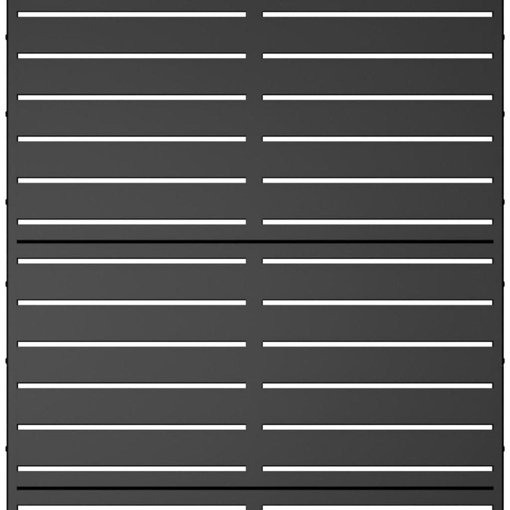 72" Black Argyle Steel Three Panel Outdoor Privacy Screen