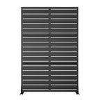 72" Black Argyle Steel Three Panel Outdoor Privacy Screen