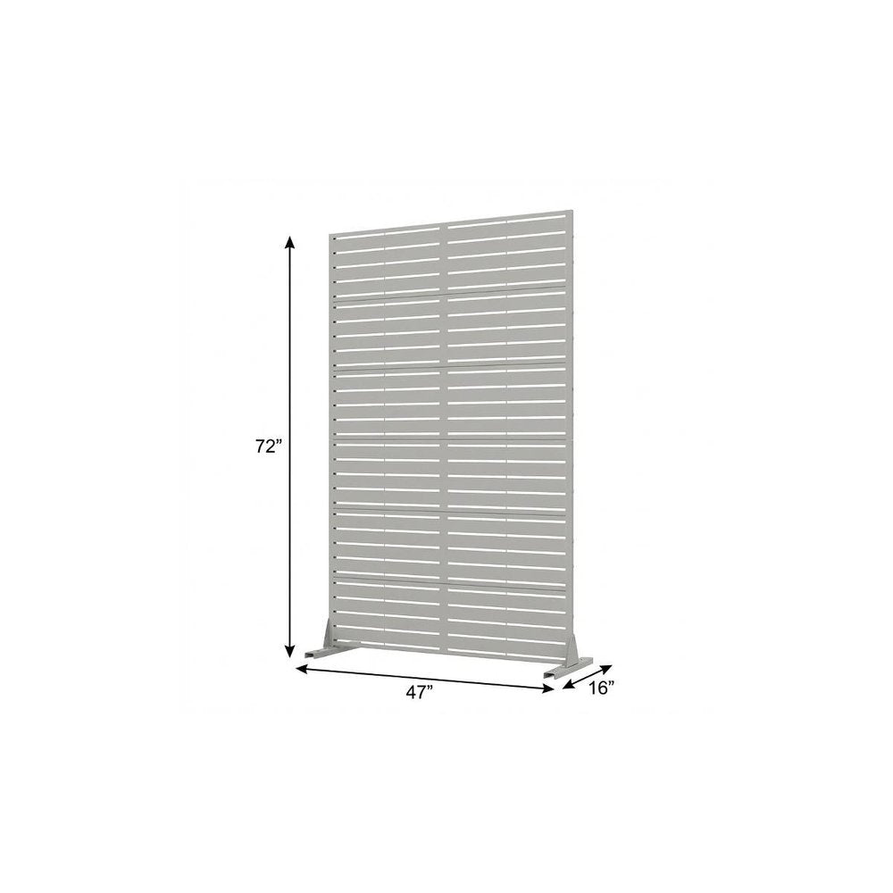 72" Gray Argyle Steel Six Panel Outdoor Privacy Screen