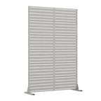 72" Gray Argyle Steel Six Panel Outdoor Privacy Screen
