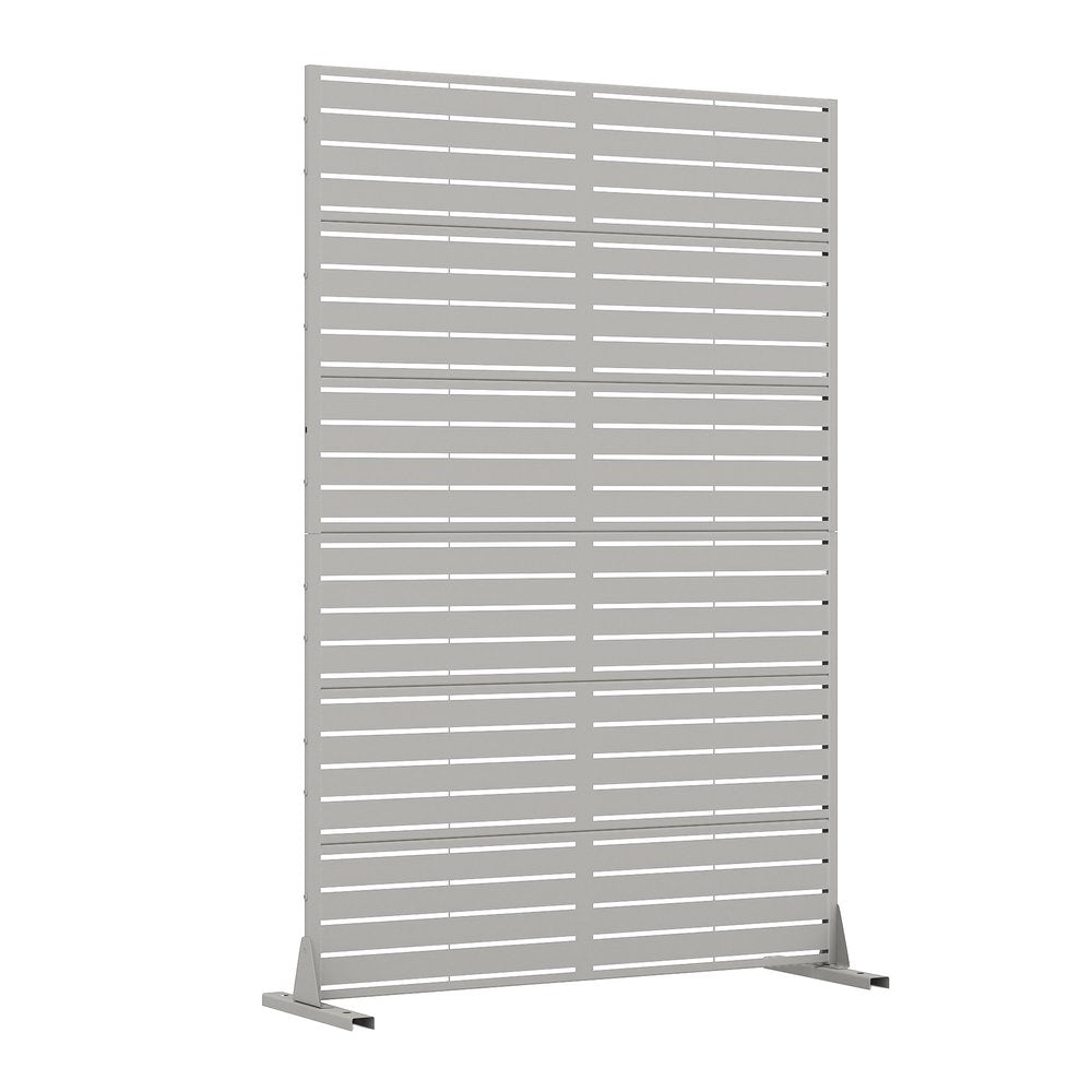 72" Gray Argyle Steel Six Panel Outdoor Privacy Screen