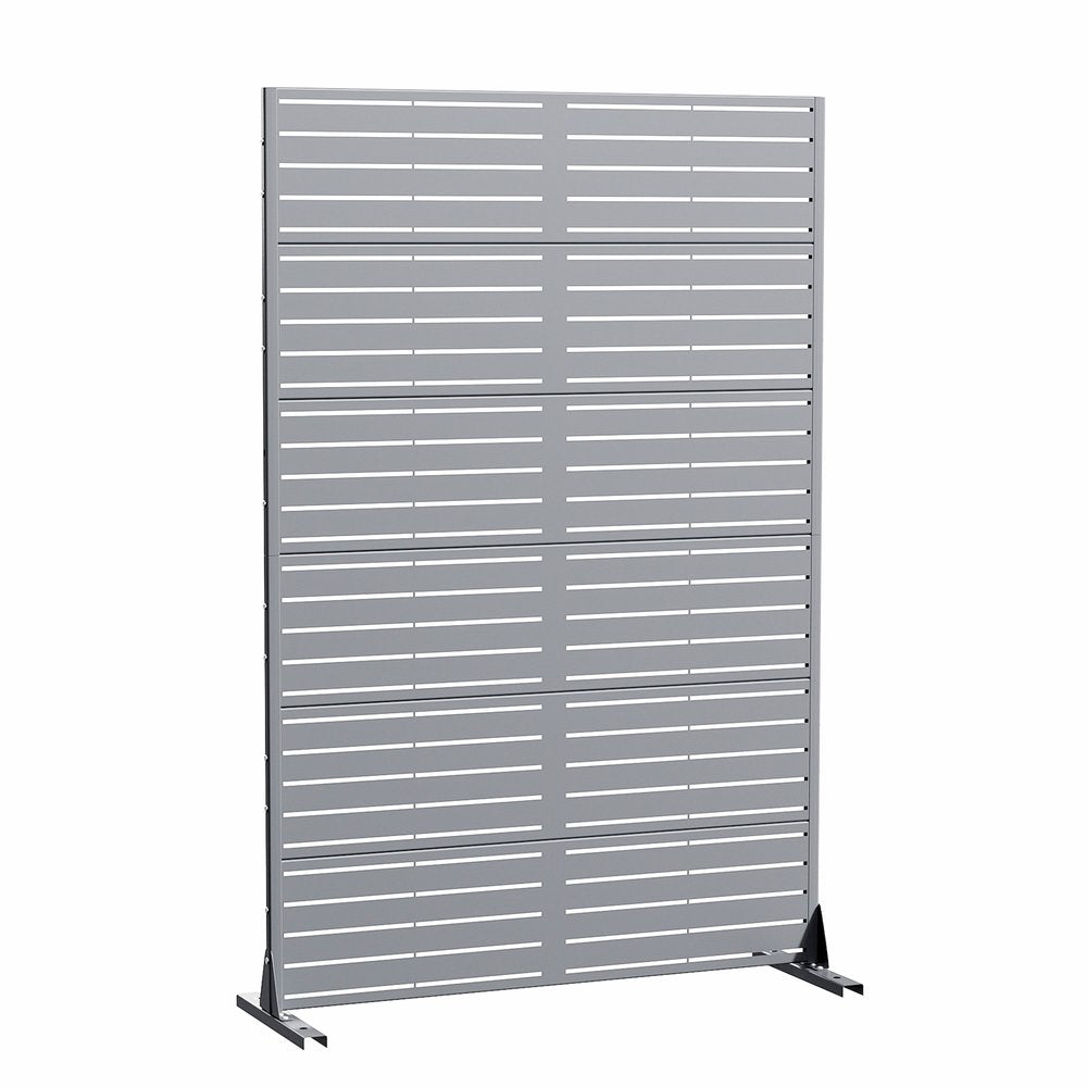 72" Gray Argyle Steel Six Panel Outdoor Privacy Screen