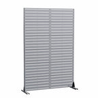 72" Gray Argyle Steel Six Panel Outdoor Privacy Screen