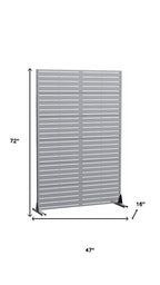 72" Gray Argyle Steel Six Panel Outdoor Privacy Screen