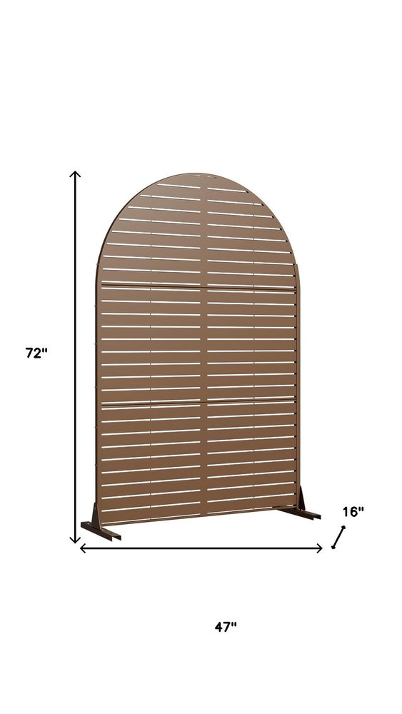 72" Brown Argyle Steel Three Panel Outdoor Privacy Screen