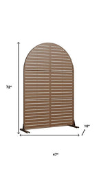 72" Brown Argyle Steel Three Panel Outdoor Privacy Screen