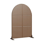 72" Brown Argyle Steel Three Panel Outdoor Privacy Screen