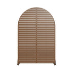 72" Brown Argyle Steel Three Panel Outdoor Privacy Screen