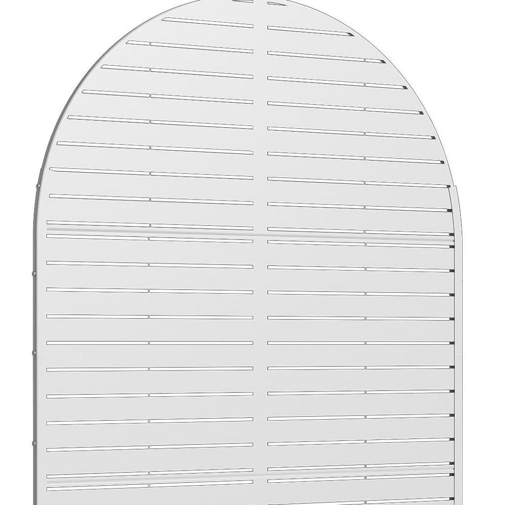 72" White Argyle Steel Three Panel Outdoor Privacy Screen