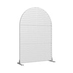 72" White Argyle Steel Three Panel Outdoor Privacy Screen