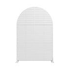 72" White Argyle Steel Three Panel Outdoor Privacy Screen