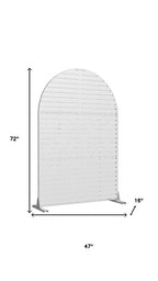 72" White Argyle Steel Three Panel Outdoor Privacy Screen