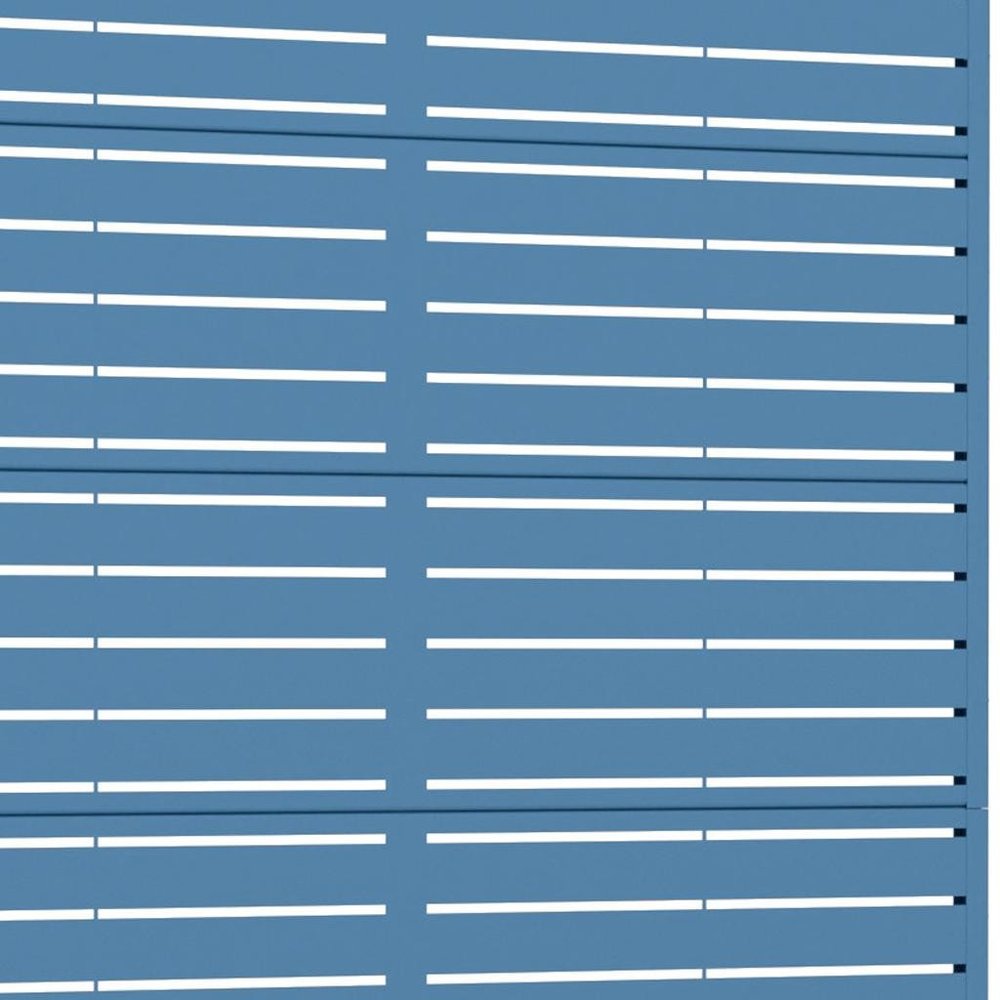 72" Blue Argyle Steel Six Panel Outdoor Privacy Screen
