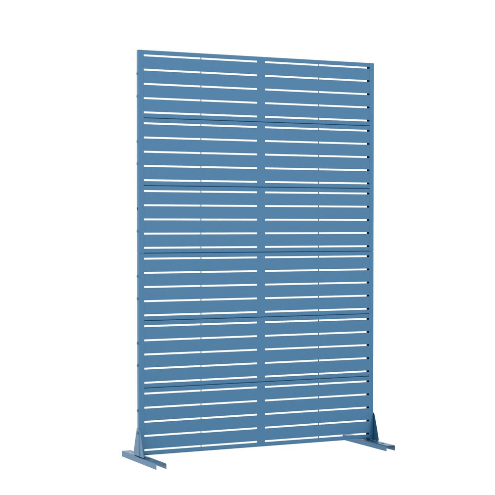 72" Blue Argyle Steel Six Panel Outdoor Privacy Screen