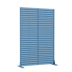 72" Blue Argyle Steel Six Panel Outdoor Privacy Screen