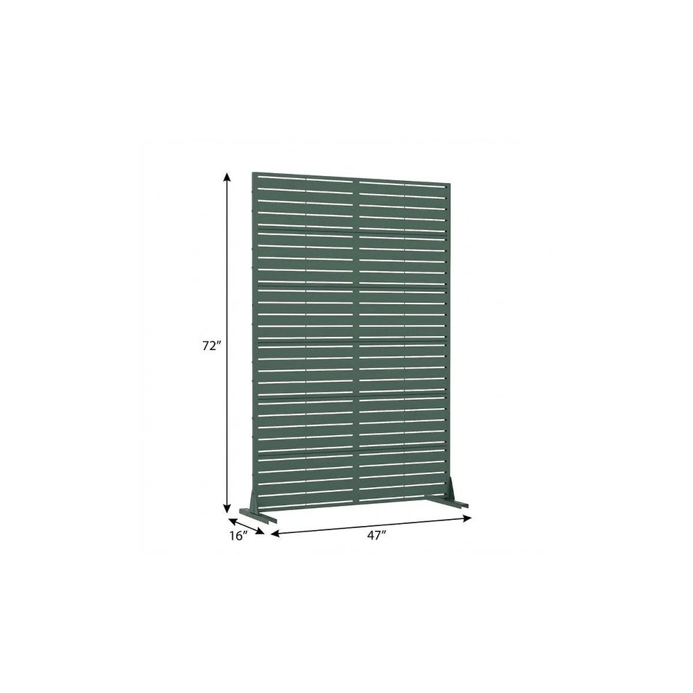 72" Green Argyle Steel Six Panel Outdoor Privacy Screen