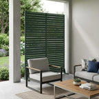 72" Green Argyle Steel Six Panel Outdoor Privacy Screen